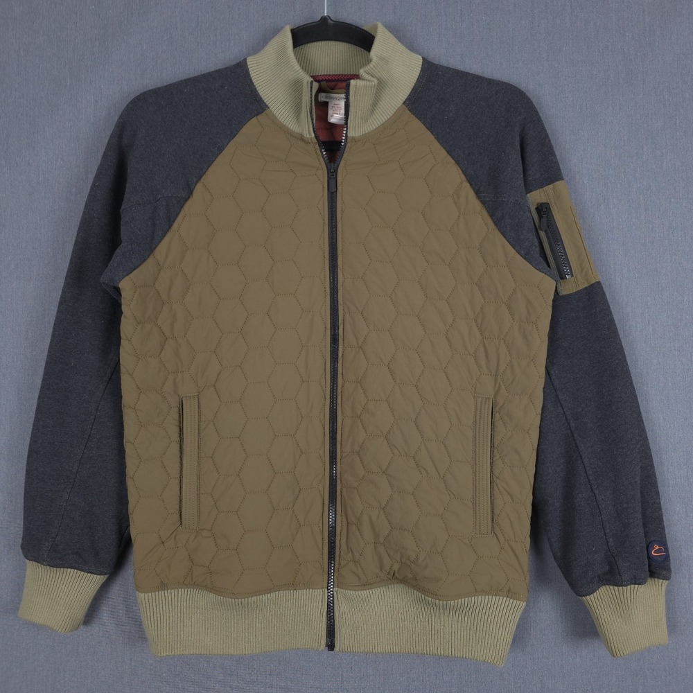 Carbon 2 Cobalt Jacket Mens Medium Green Gray Quilted Full Zip Bomber‎